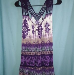 Purple patterned summer dress